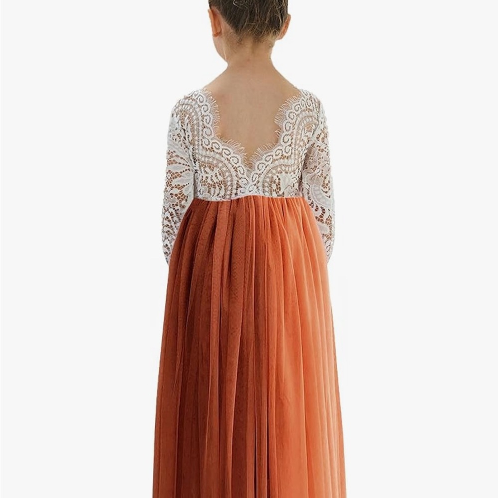 Lace and Tulle Long Sleeve Dress